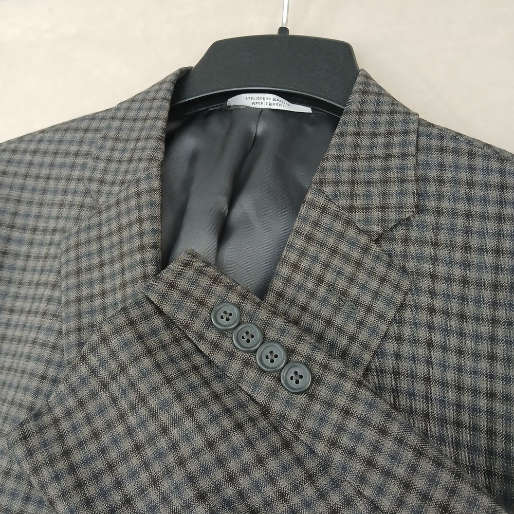 Nordstrom 44R Mens‎ Blazer Sport Coat Gray Check 22x30